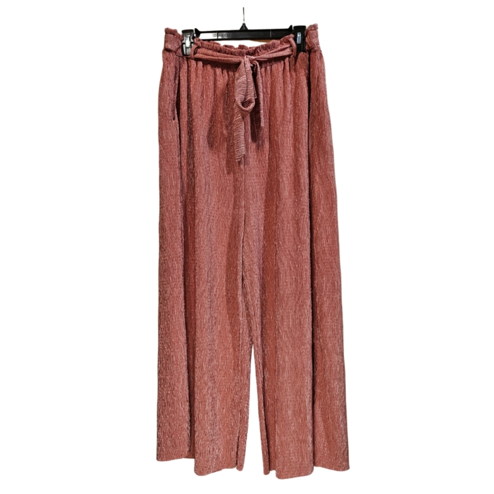 LuLaRoe Women's SIZE 2XL Wide Leg  Flowy Paper Bag Pants (Dianne) in Pink